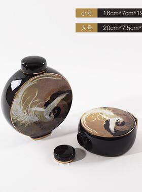 代新中居式陶瓷储物001KF-S罐摆件创意厅茶客室酒柜玄关软装饰品