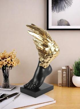 新款创意羽翼翅膀树脂工艺品轻奢家居客厅橱柜办公室桌面摆件