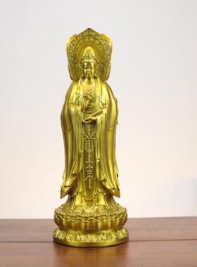 黄铜金属合金仿黄铜三面观音菩萨人物佛像家居装饰品摆设摆件三面