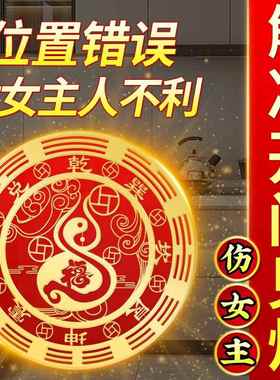 开门见灶台厨房冰箱贴在东北角专用冰箱对大门客厅福禄葫芦金属贴