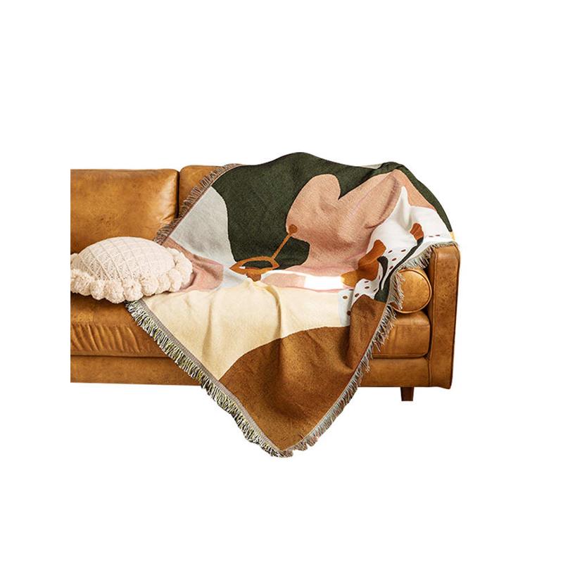 蔓越家 ins抽象复古沙发毯客厅沙发巾单人沙发盖巾布沙发套罩挂毯 - 图1