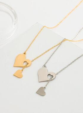 Female Hollow Peach Heart Collar Chain Y-shaped Neck Chain