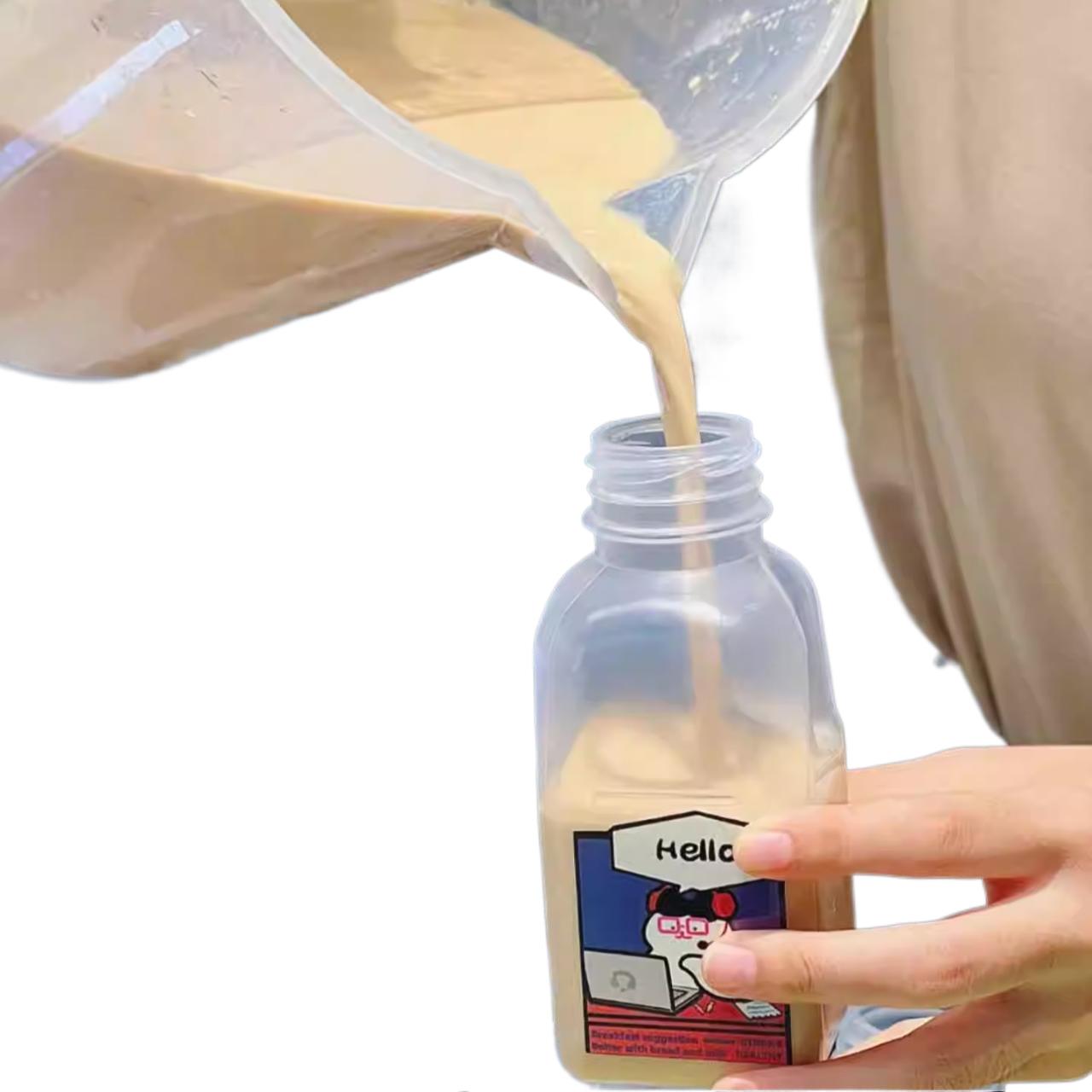 网红罐罐奶茶瓶一次性奶茶杯加厚PP5磨砂瓶泰式牛奶咖啡酸奶杯子 - 图3
