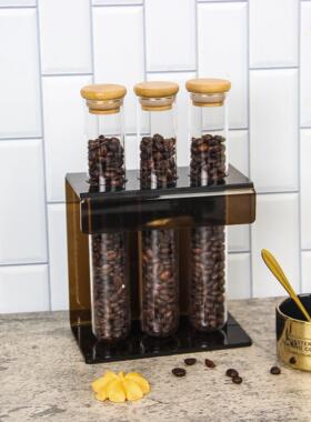 全屋定制厨房整体橱柜具样板间软装饰品密封罐试管展示架饭厅台面