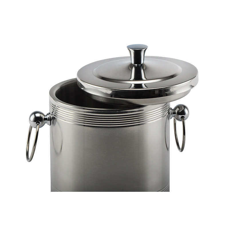 Macgle麦戈 直身螺纹双层保温不锈钢冰桶  酒店客房用冰粒桶 1.0L,淘宝优惠券,粉丝福利购,淘宝优惠卷