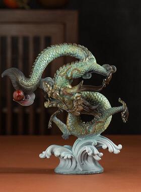 龙年生肖龙铜摆件吉祥物家居装饰客厅办公室柜子高端摆件文创礼品