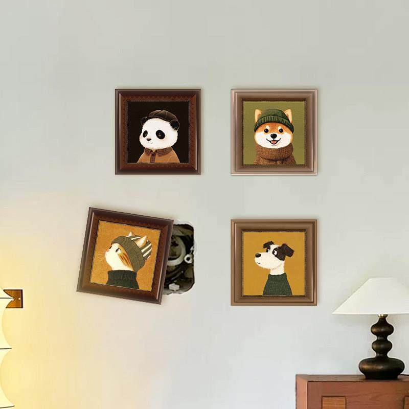 中古风墙面遮丑装饰盖补洞墙贴柜门防水熊猫贴画 画墙壁改造瓷砖,淘宝优惠券,粉丝福利购,淘宝优惠卷