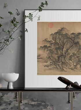 新中式组画合装民饰画KWJ山水画正方玄关客厅餐形厅挂画宿酒店画