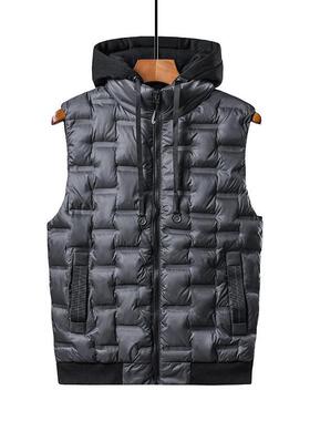 N 80928 Men's windproof hooded down vest 士防风连帽羽绒马