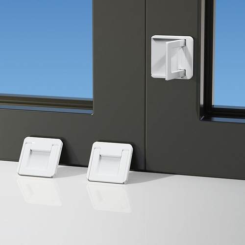 窗户安全锁卡扣固定限位器铝合金推拉平移门窗推拉儿童防护开神器 - 图0