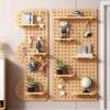 Solid wood hole board custom wall storage rack wooden wall hanging wall bookshelf partition storage shelf hanging board wall