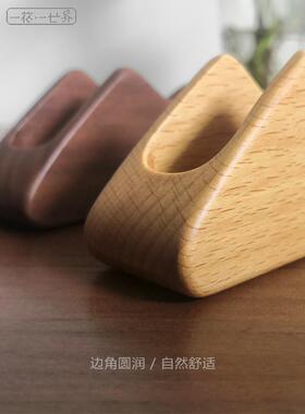 实木名片盒桌面木制名片持有人商务桌存储商务名片持有人简单的创