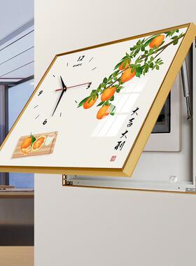 新中式电箱装饰画中式电表免打孔表表客厅电带闸箱开关盒餐厅挂钟