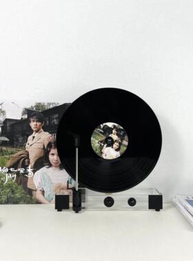 现代轻奢立式覆古留声机黑胶唱片机模型摆件别墅样板间装饰品X