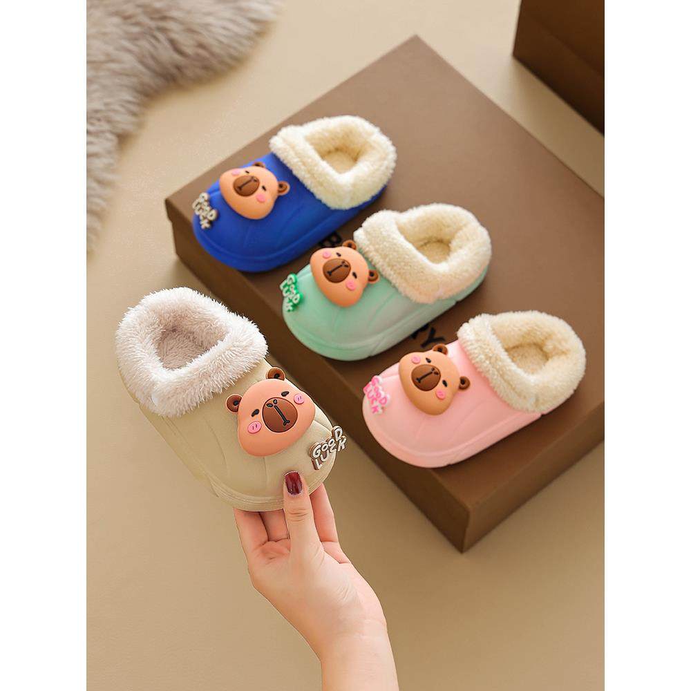 棉鞋女宝宝棉鞋男童棉拖鞋儿童加绒加厚可拆卸防水居家防滑可爱棉,淘宝优惠券,粉丝福利购,淘宝优惠卷