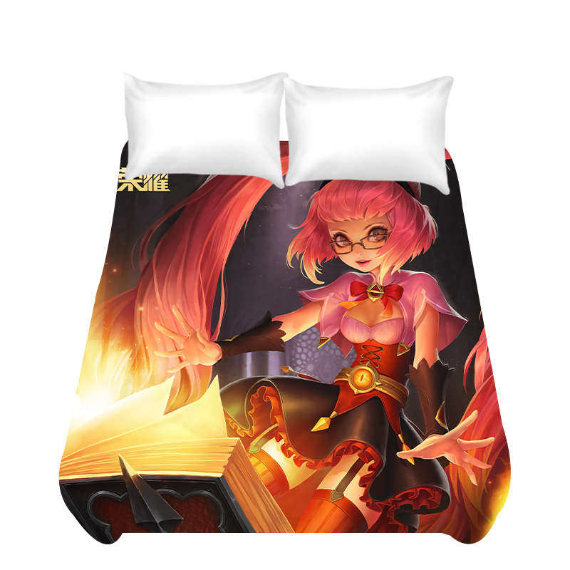 王者荣耀水晶王者荣耀水晶绒床单男生宿舍儿童冬季加厚床单游戏卡通床上用品