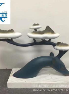 现货供应酒店样板房间家居饰品别墅摆设现代简约玻璃钢艺术品雕塑