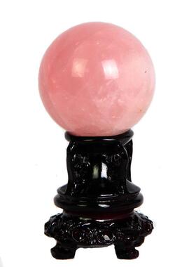 正品天然粉水晶球摆件桃花石七星阵居家办公饰品礼品玄关摆设