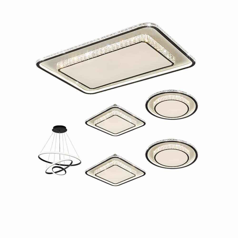 护眼水晶吸顶灯轻奢大气客厅灯简约现代长方形卧室灯餐厅灯具套装,淘宝优惠券,粉丝福利购,淘宝优惠卷
