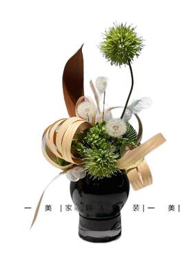 现代轻奢花器花艺摆件样板房客厅餐桌茶几洽谈桌设计师软装装饰品