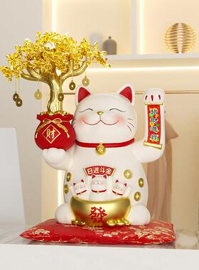 2025蛇年新年招财猫摆件自动招手开 业礼物前台收银柜台装饰乔迁