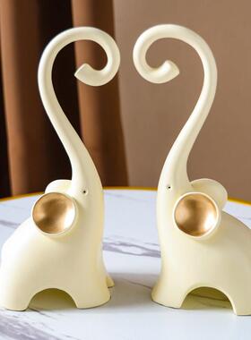 家居装饰品创意简约大象摆饰客厅电视柜高端高级感新房子小众乔迁