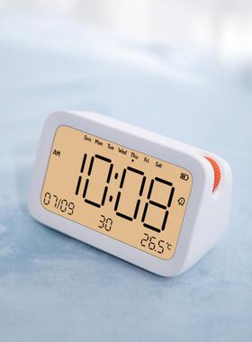 电计时器闹钟橙儿童创意静音卡通闹钟半点点床头学生子夜专用光灯