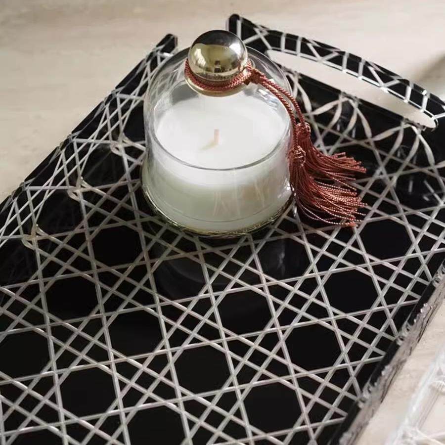 French acrylic tray rectangular fruit plate coffee table desktop tea set aromatherapy cosmetics storage home living room