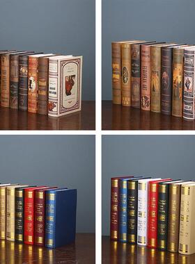 假书彷真书摆件现代轻奢样板间书房书架办公室书柜道具书装饰品