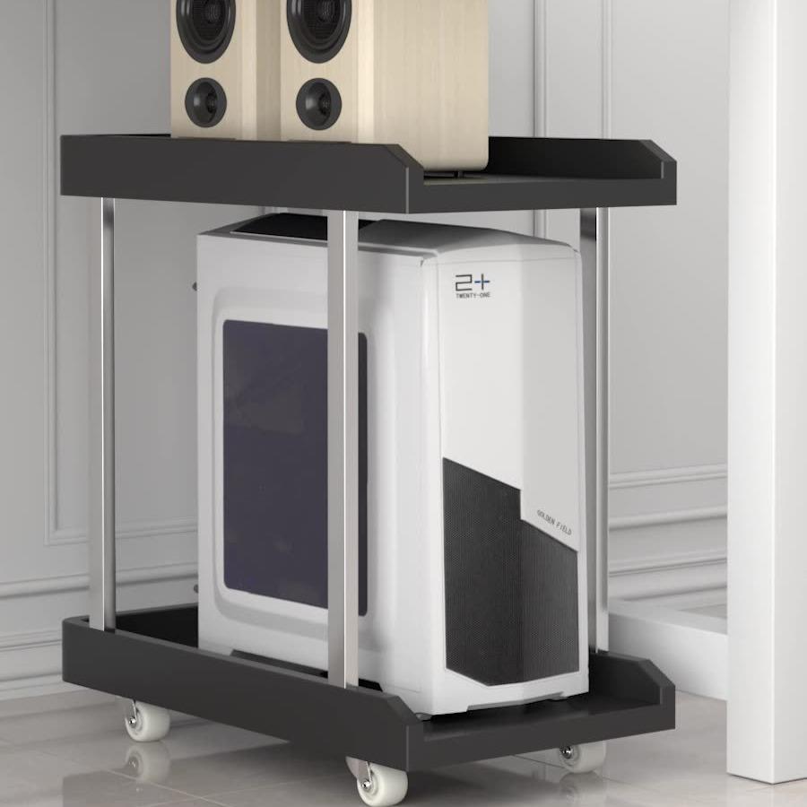 Computer host printer integrated storage rack home printer desktop host box with wheels mobile bracket