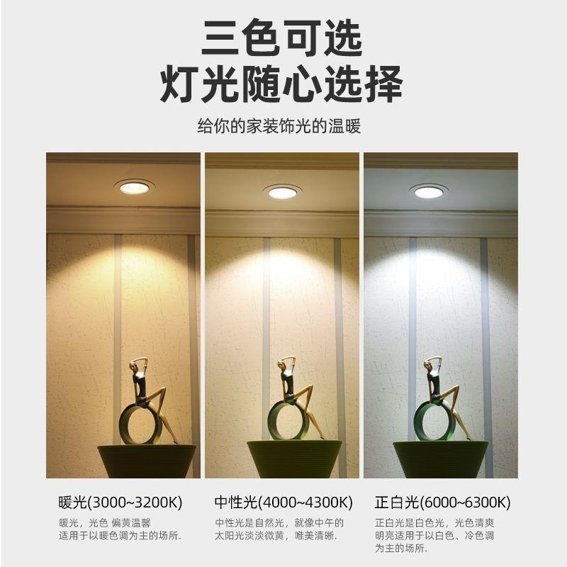 Cree deep anti-glare COB spotlight embedded living room hotel wall washing smart dimming color home ownerless LED downlight
