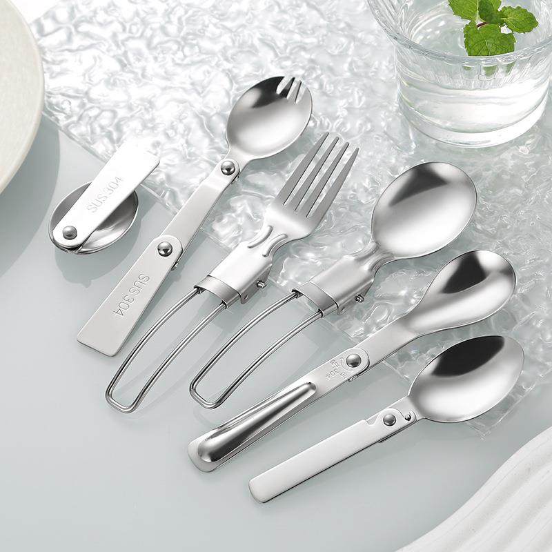 304不锈钢折叠勺子可携式勺叉餐具学生外出可折叠叉子户外旅游,淘宝优惠券,粉丝福利购,淘宝优惠卷