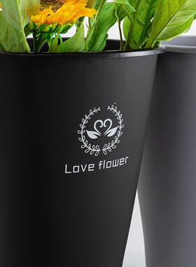 醒花桶鲜花养花束插花塑料桶家用大中小号落地式胶花桶花店用材料