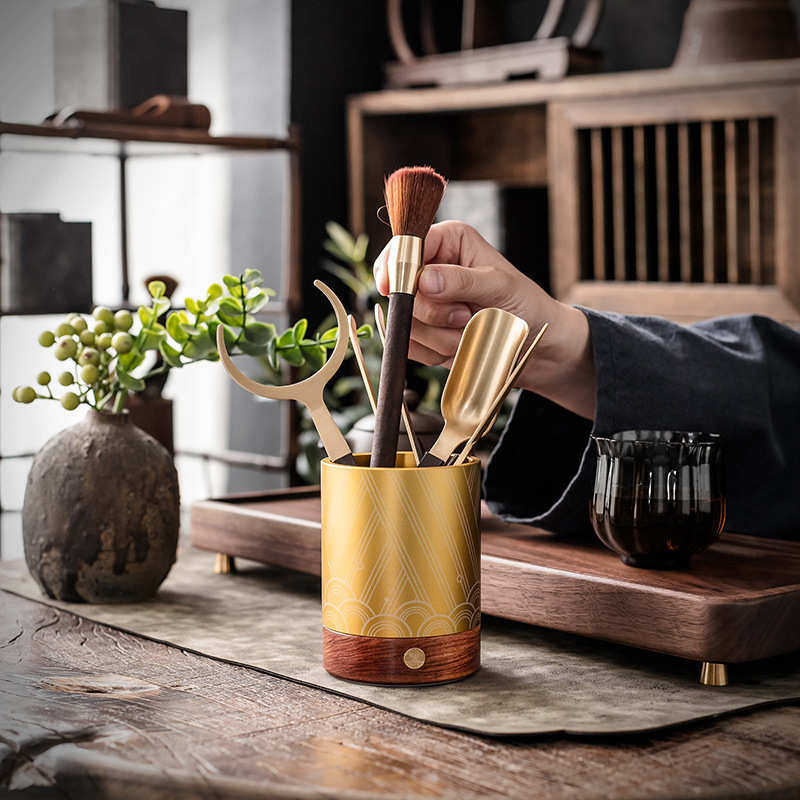 大岸堂茶道六君子套装铜配件家用高档茶具摆件茶桶养壶笔茶筒茶刀,淘宝优惠券,粉丝福利购,淘宝优惠卷