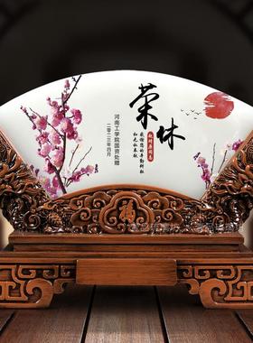 正品休纪退念品定制天然风玉石屏摆件领导老师同事医送生高档荣休