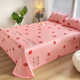 Summer ice silk mat three-piece set sheet folding air conditioning soft mat washable strawberry love bedding