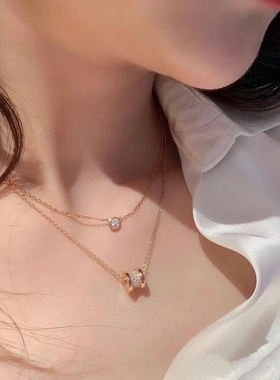 公价3.78万】99新Bvlgari宝格丽18K玫瑰金满钻小蛮腰项链正品二手