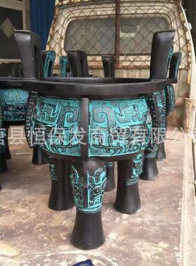 仿古青铜鼎圆鼎司母戊鼎大型三足鼎铸铜鼎雕塑摆件纯铜宝鼎