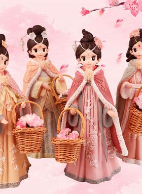 女孩打伞玲珑少女摆件 少女心中式风复古旅游景区树脂工艺品摆设