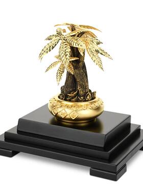 金箔金钱树金钱树装饰品财富树家居配件客厅酒柜电视柜装饰工艺品