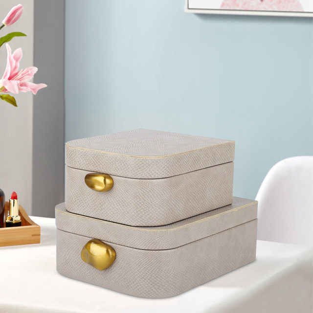 Chinese minimalist home model room hotel villa soft furnishing sales office dressing table simple light luxury jewelry storage box