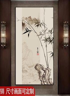 新中画式楼过道装饰画935茶室民茶宿酒店墙画入户玄关廊尽头走挂