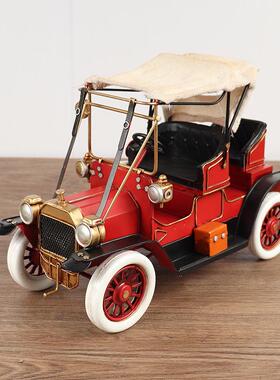 1911年福特T型老爷车汽车模型复古铁皮做旧手工艺品收藏装饰摆件