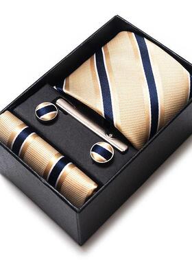 Tie Handkerchief Cufflink Set For Men Necktie Holiday Gift B