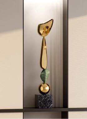 艺雕贝电镀抽象细长塑摆件现代轻奢石来运转艺客术厅玄子关DS-202