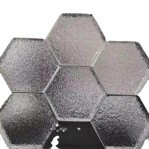 水晶六角砖透明玻璃砖隔断背景墙方块砖冰晶云雾纹景观园林艺术砖 - 图3