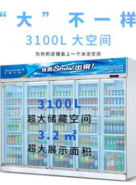 天翔冷链五门商用饮料柜超市冷柜便利店风冷保鲜柜