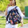 Women's portable travel backpack, drawstring pocket, all-match bag, outdoor sports bag, mommy bag, large capacity bag