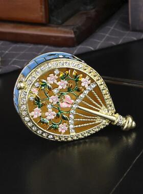 婚庆礼品珐琅彩琵琶小饰品收纳盒创意家居小摆件合金珠宝盒