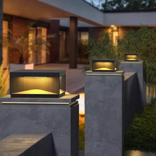 太阳能柱头灯庭院大门灯门柱灯户外围墙灯防水柱子灯别墅大门柱灯 - 图1